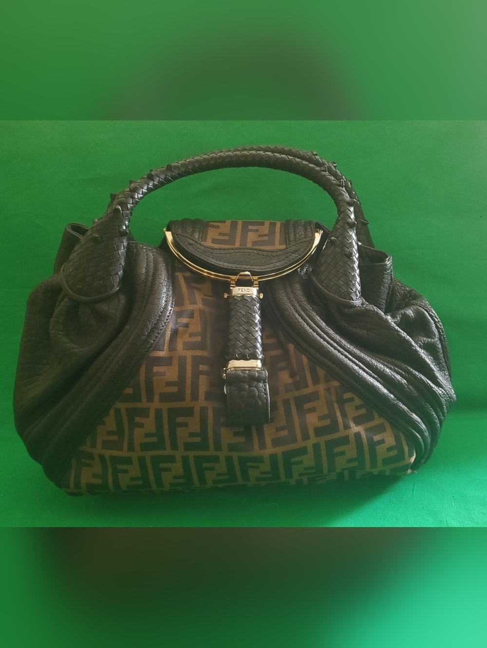 Fendi Zucca Spy Bag in black and brown
